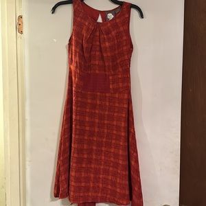 Anthropologie Girls from Savoy‎ Goji Plaid Cut Out Dress Fit & Flare Sz 0